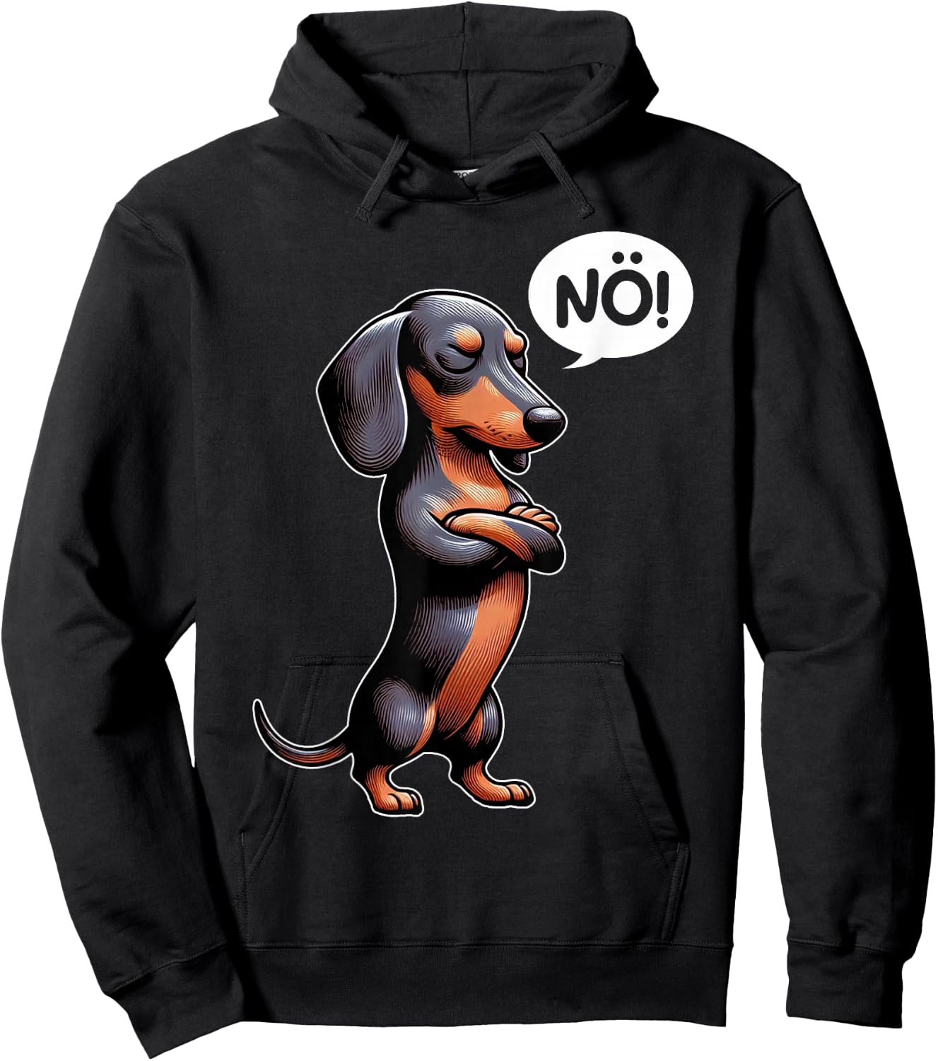 Dickköpfiger Rauhaardackel Nö Dachshund Dog Funny Dog , black Hoodie - Hoodie | Black