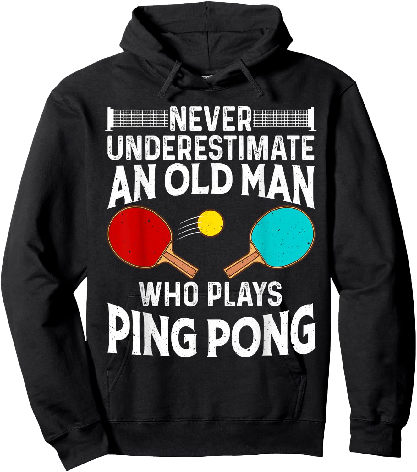 Funny Ping Pong Design Men Dad Grandpa Table Tennis Player Hoodie - Hoodie | Black