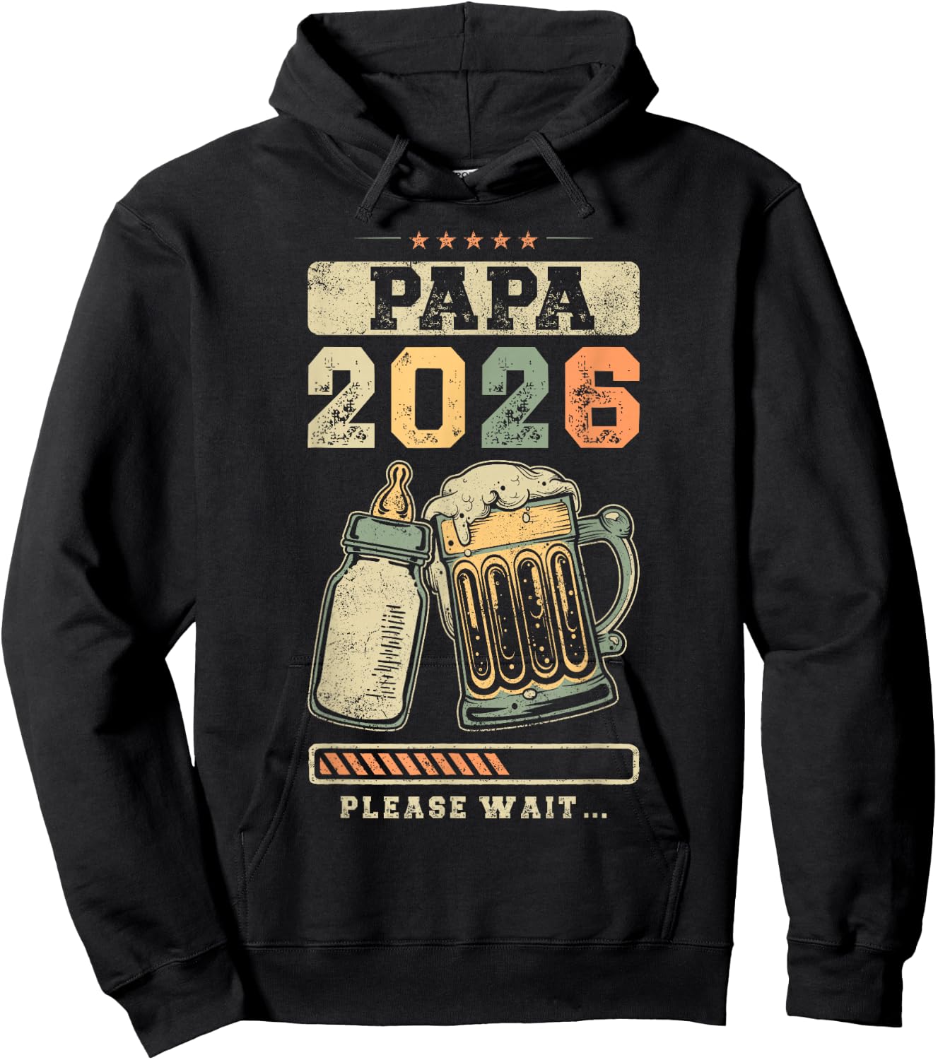 Papa 2026, Pregnancy Proclaiming, Expecting Father Hoodie - Hoodie | Black