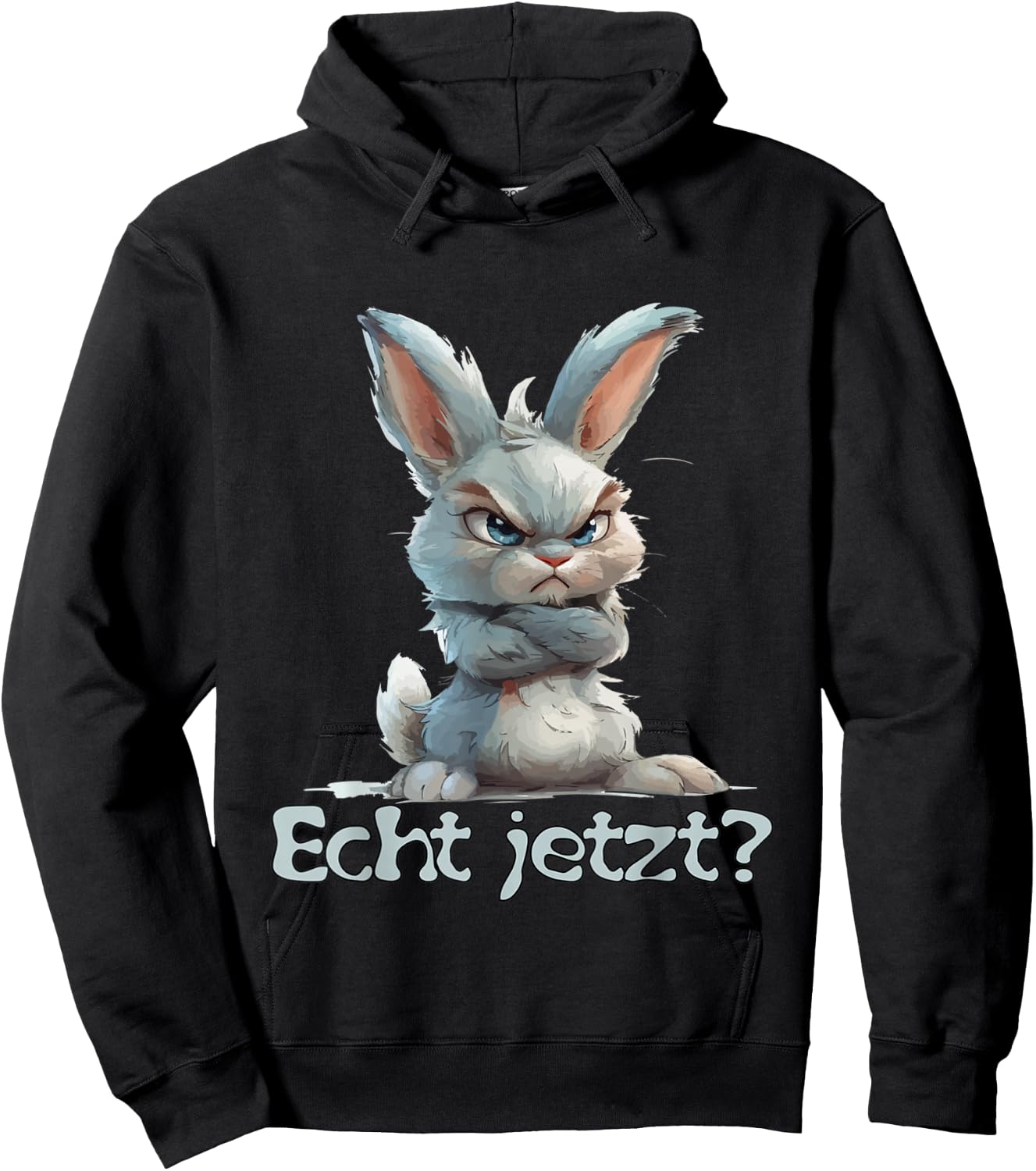 Funny Statement Rabbit I No Hare Real Now? , black Hoodie - Hoodie | Black