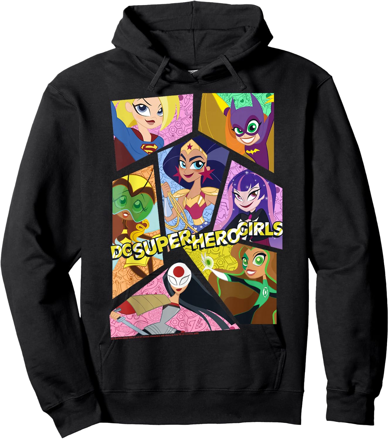 DC Comics Super Hero Girls Group Collage Hoodie - Hoodie | Black