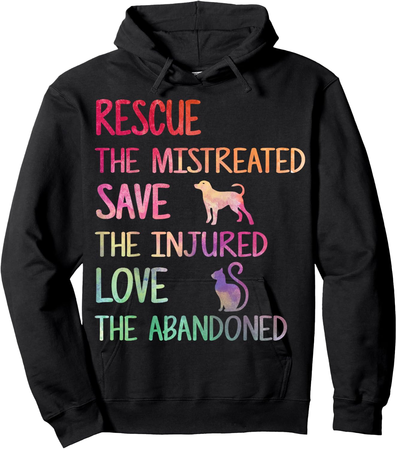 RESCUE SAVE LOVE PET Animal Shelter Volunteer Appreciation Hoodie - Hoodie | Black