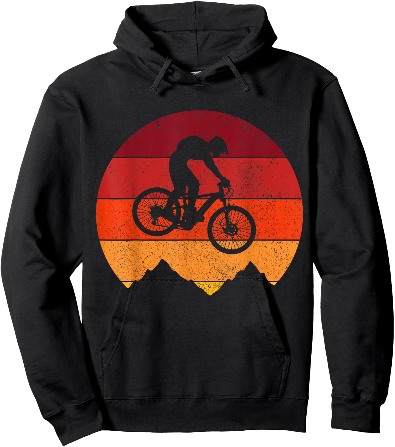 Mountain Bike Vintage Retro MTB Downhill Biking Biker Hoodie - Hoodie | Black