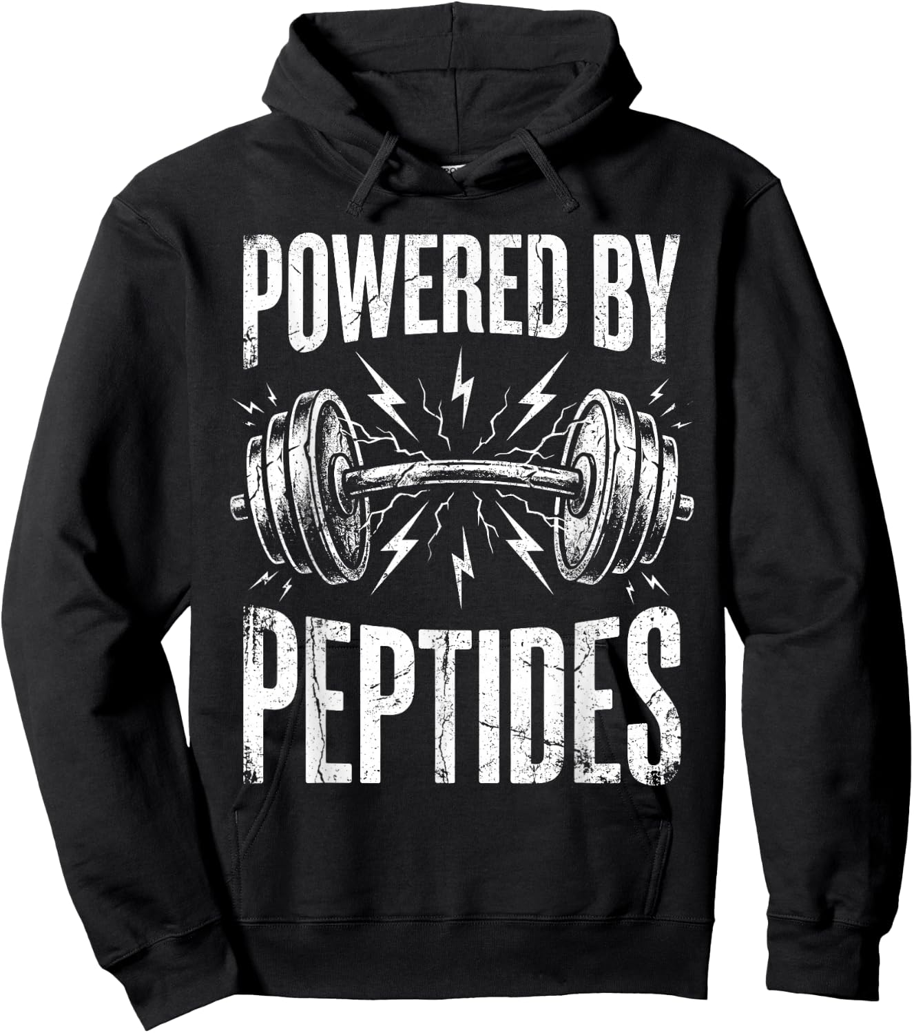 Powered By Peptides Bodybuilding Workout Weightlifting Gym Hoodie - Hoodie | Black