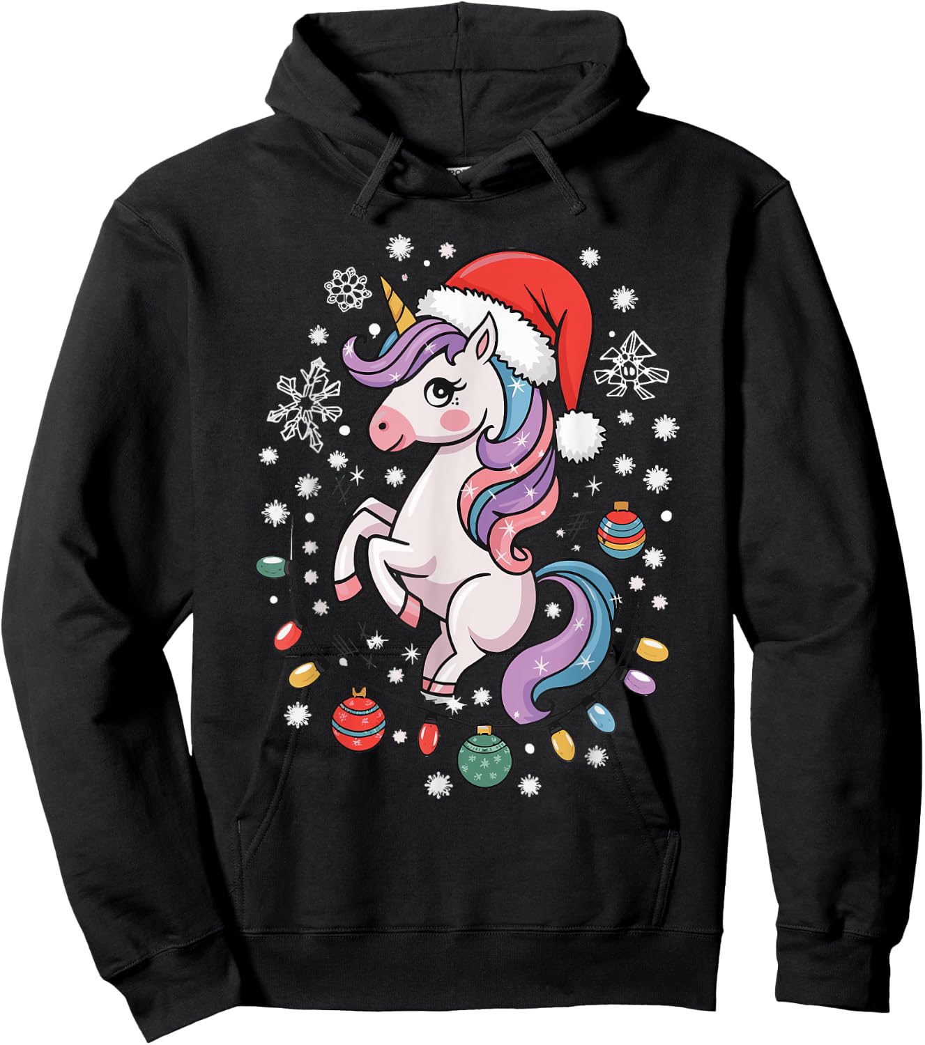 Unicorn Christmas Hoodie - Hoodie | Black