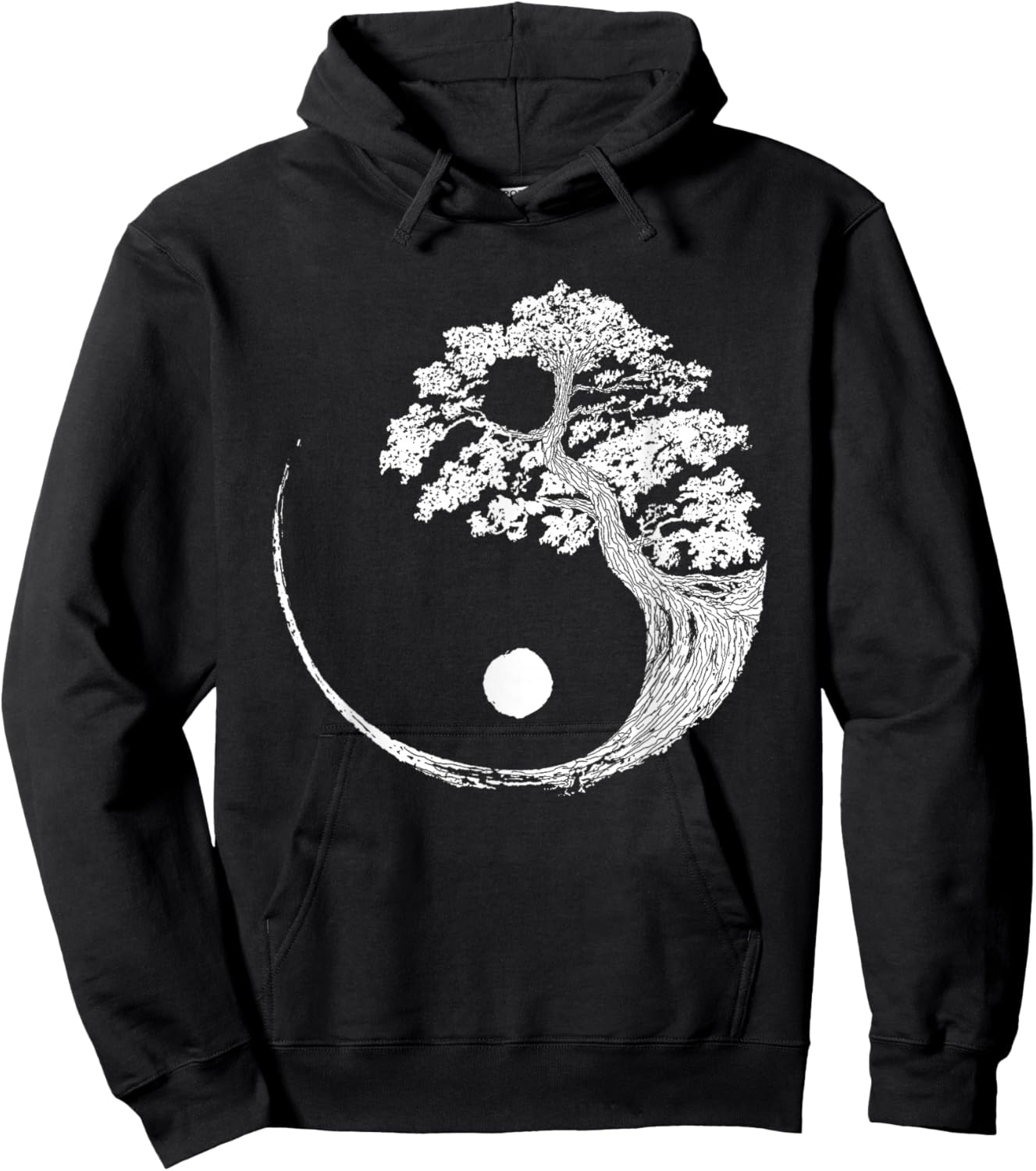 Yin Yang Bonsai Tree Japanese Buddhist Zen Hoodie - Hoodie | Black