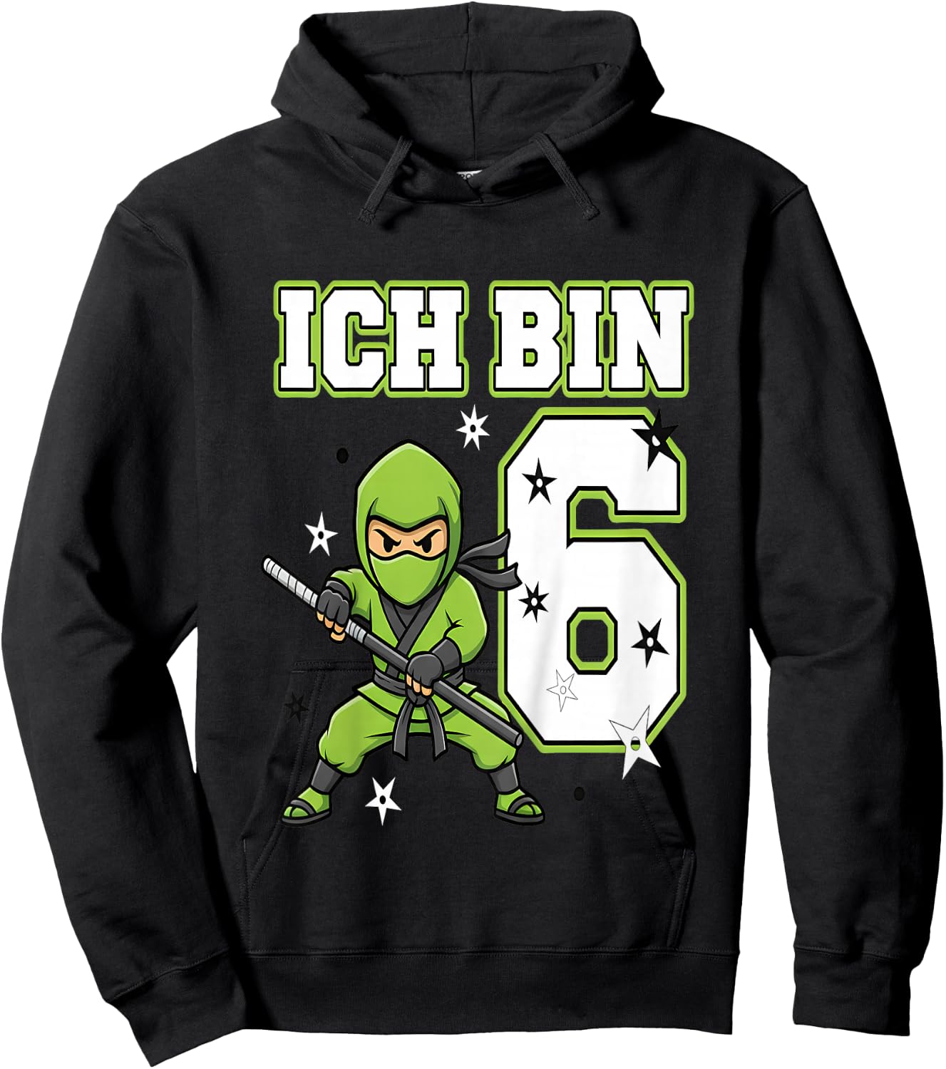 Ich Bin 6 Ninja Geburtstag 6 Jahre Junge Karate Hoodie - Hoodie | Black