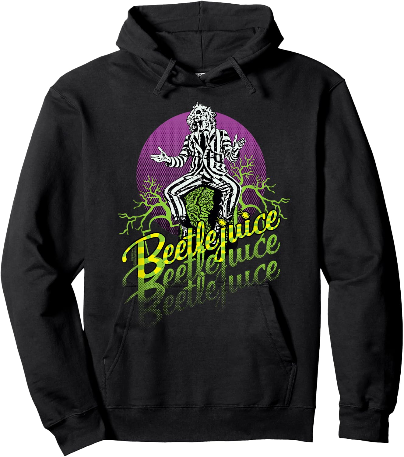 Beetlejuice Purple Circle , black, s Hoodie - Hoodie | Black