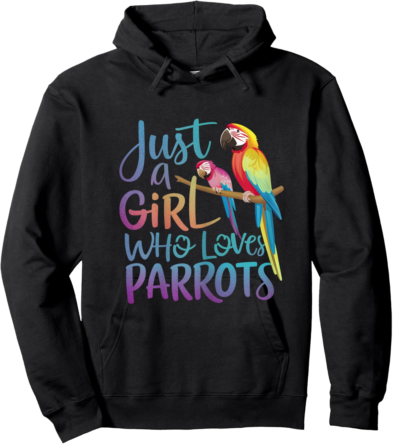 Just a girl who loves Parrots | Funny Parrot lover Girl Hoodie - Hoodie | Black