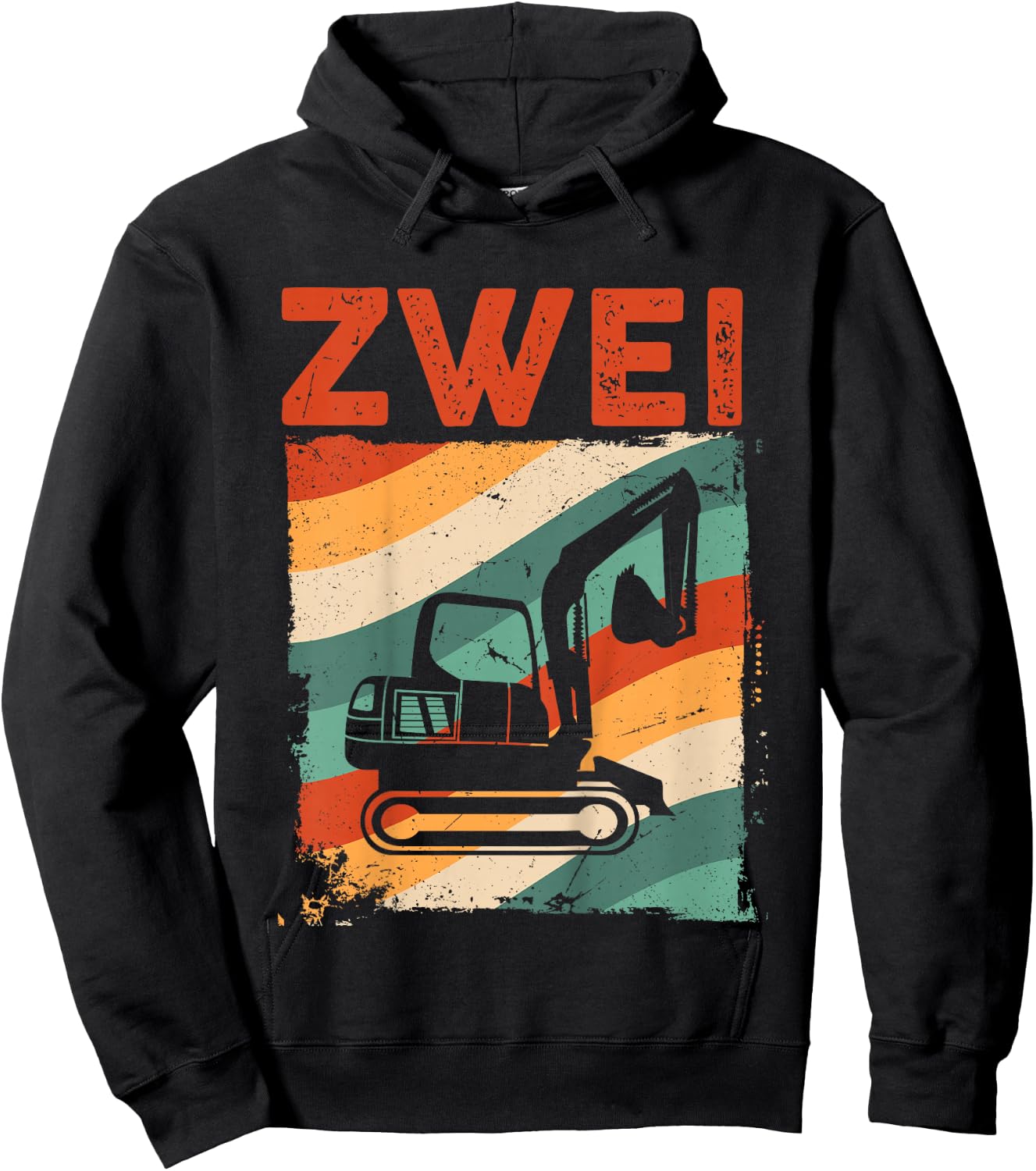 Bagger 2 Jahre | Baustelle | 2. Geburtstag Junge Bagger Hoodie - Hoodie | Black