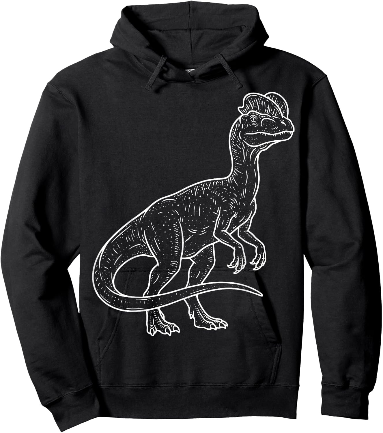 Dilophosaurus Illustration Hoodie - Hoodie | Black