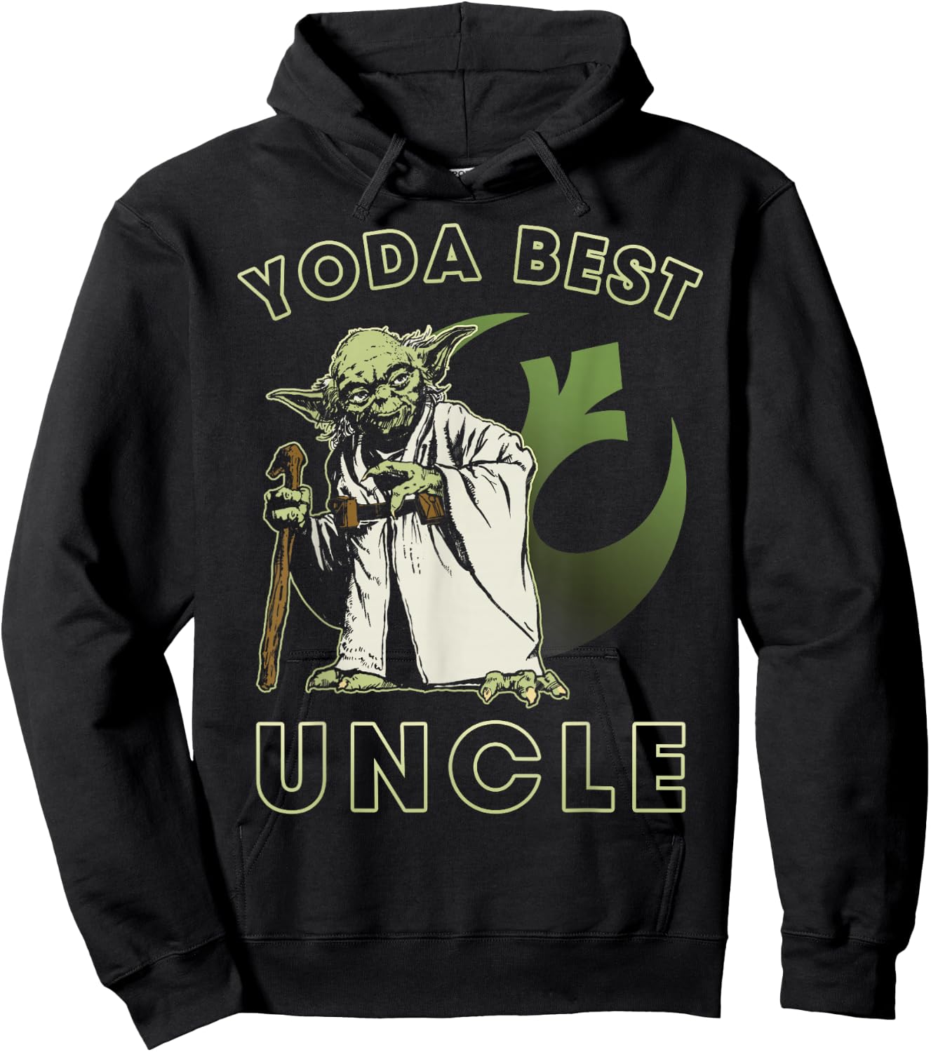Star Wars Yoda Best Uncle Rebel Logo Hoodie - Hoodie | Black