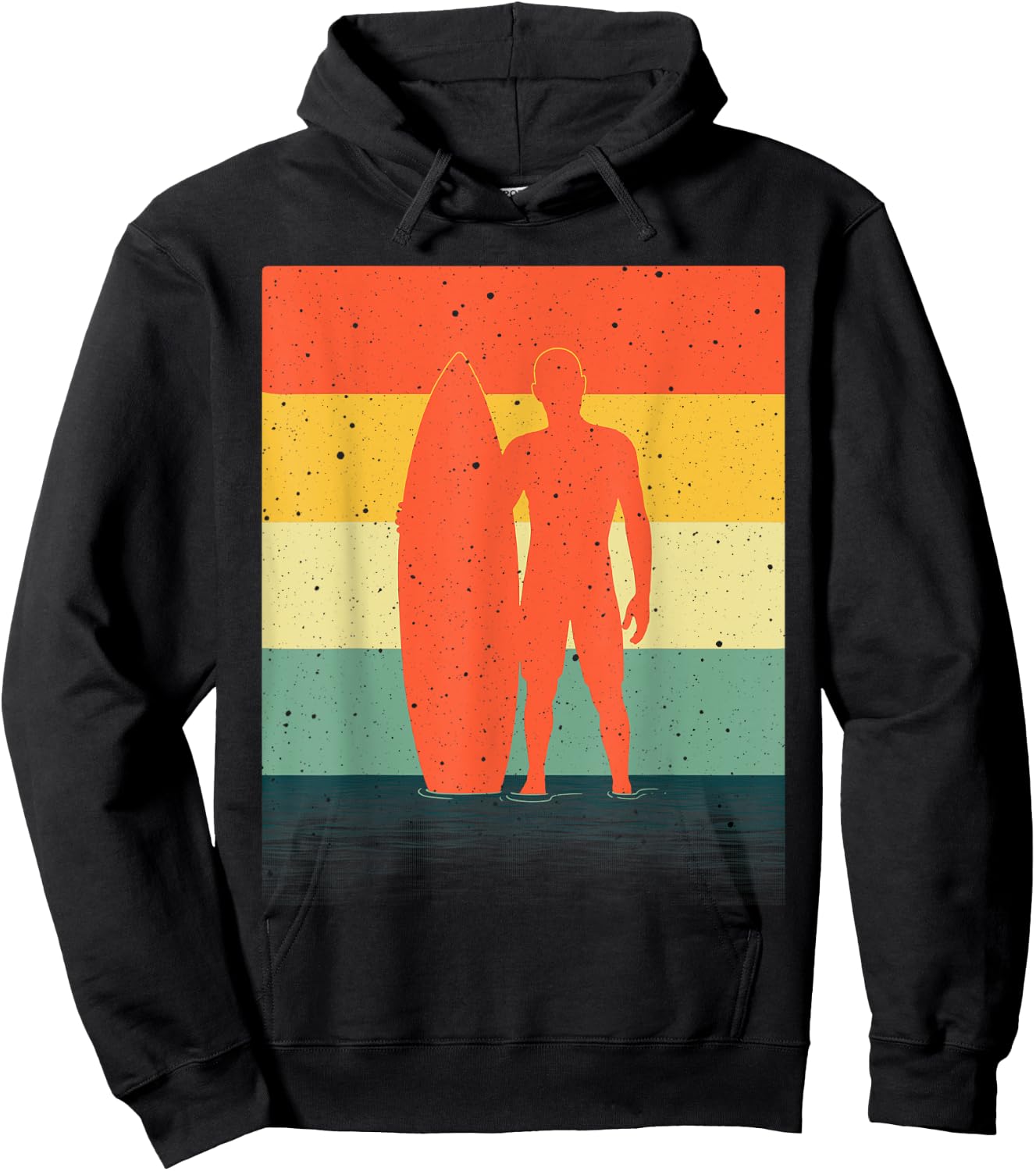 Cool Surfer Boys Retro Surfboard Beach Summer Sunset Hoodie - Hoodie | Black