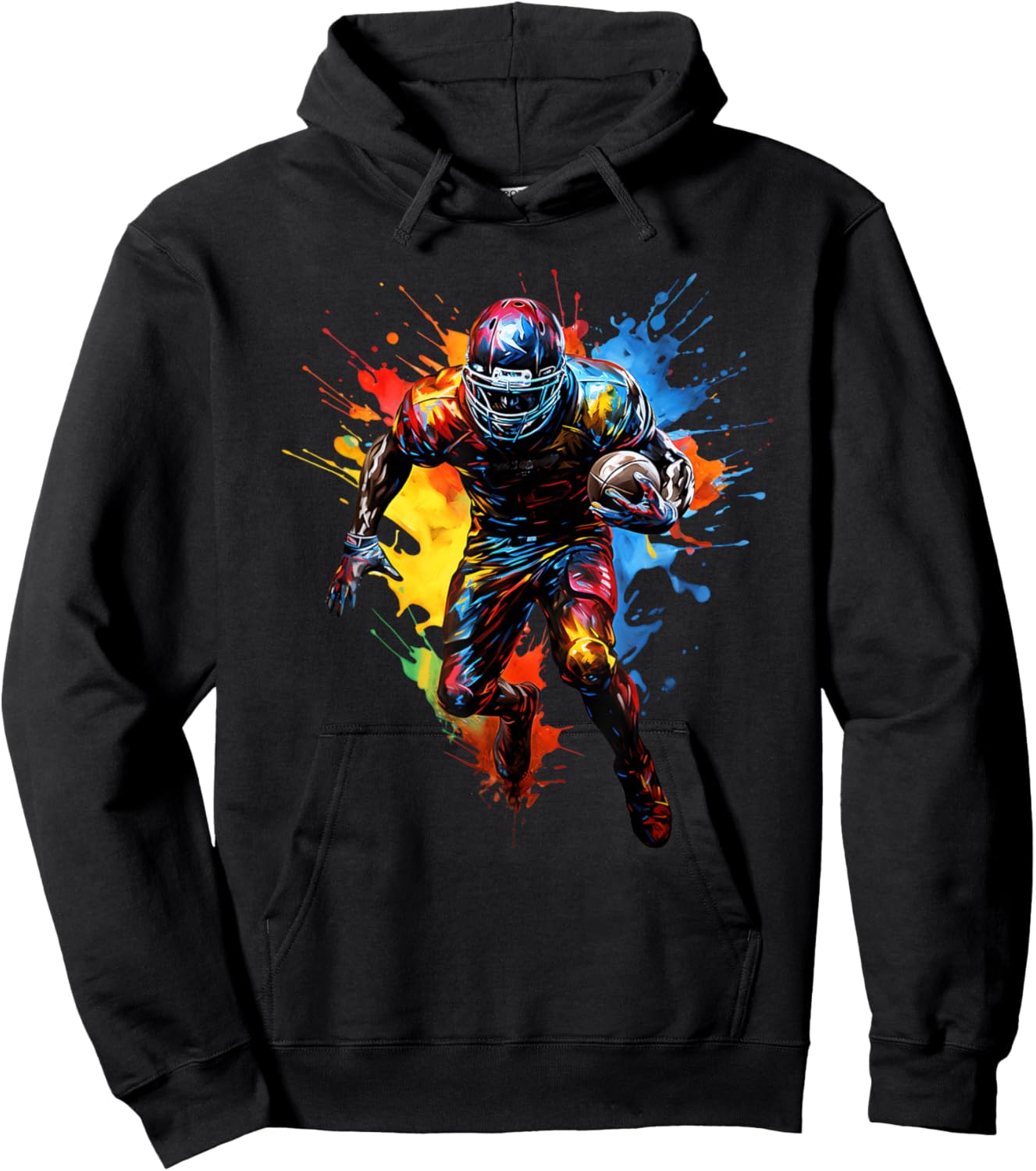 American Football Player Colour Hoodie - Hoodie | Black