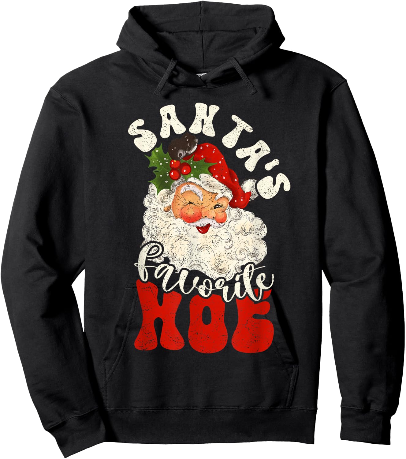 Christmas Santa's Favorite Hoe Naughty Santa Claus Hoodie - Hoodie | Black