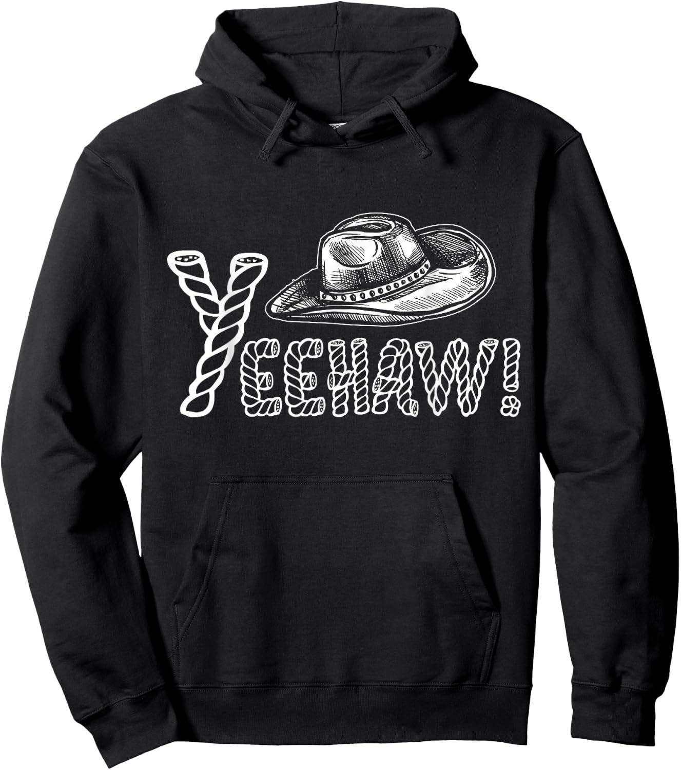 Yeehaw Cowboy Rodeo Gift Cowboy Hoodie - Hoodie | Black