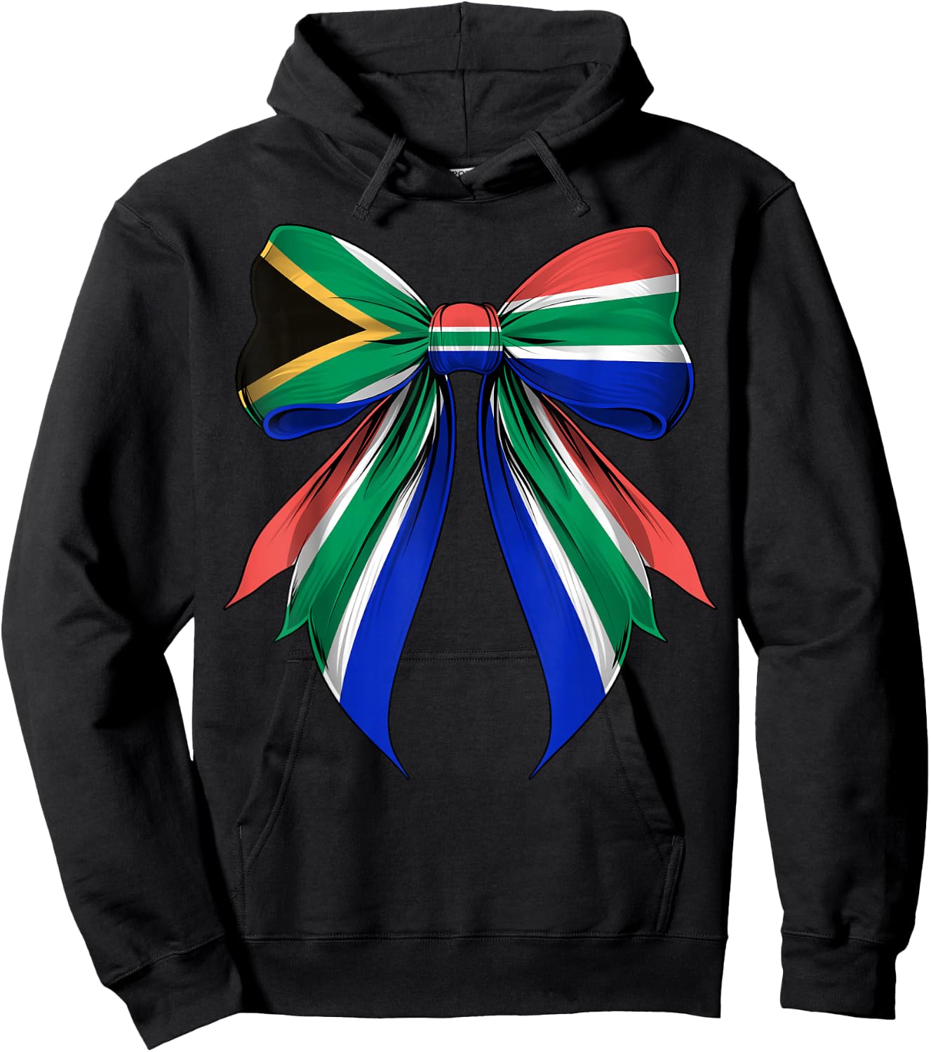 South Africa Flag South African Pride Coquette Ribbon Hoodie - Hoodie | Black