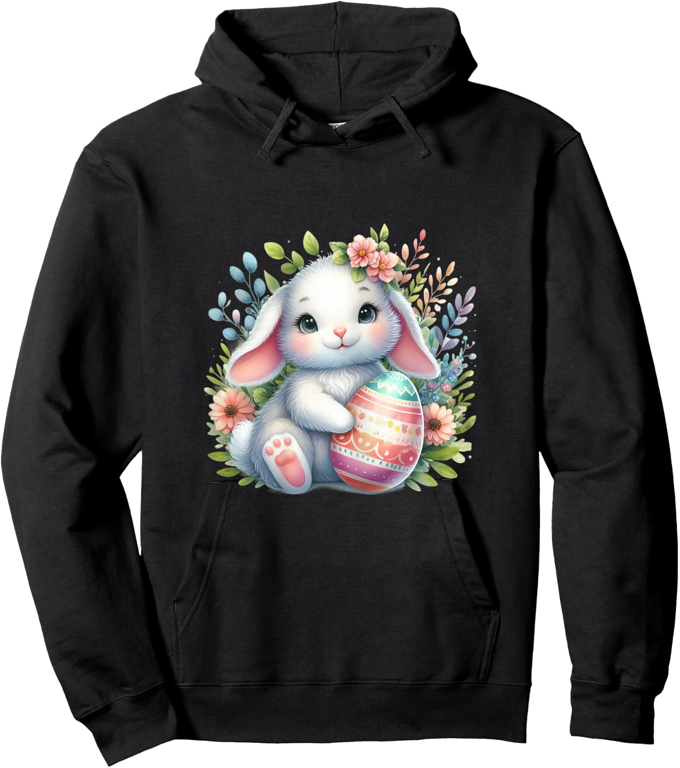 Cute Pink Easter Bunny Hoodie - Hoodie | Black