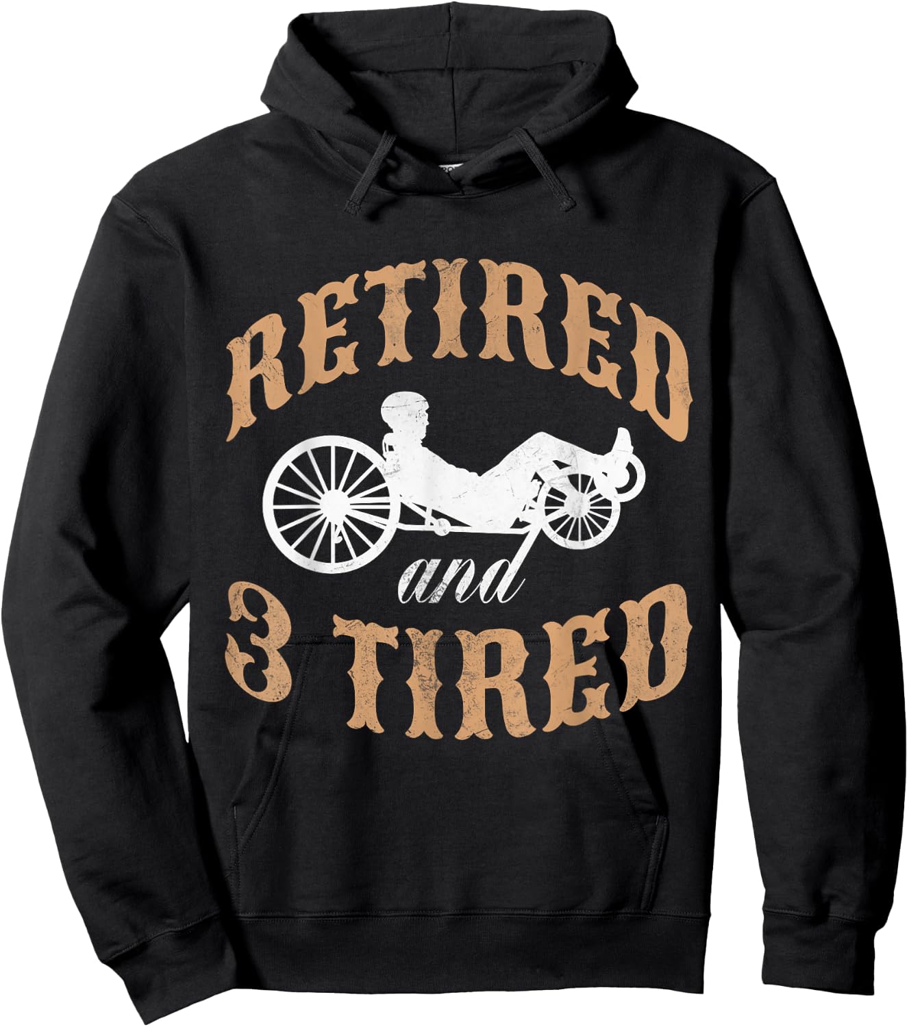 Retired And Three Tired Laid-Back Biker Retirement Hoodie - Hoodie | Black