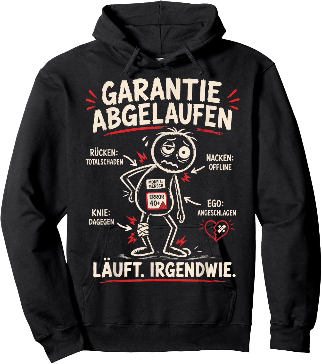 Aua Au älter Werden Alter Mann alte Frau Lustig Geburtstag Hoodie - Hoodie | Black