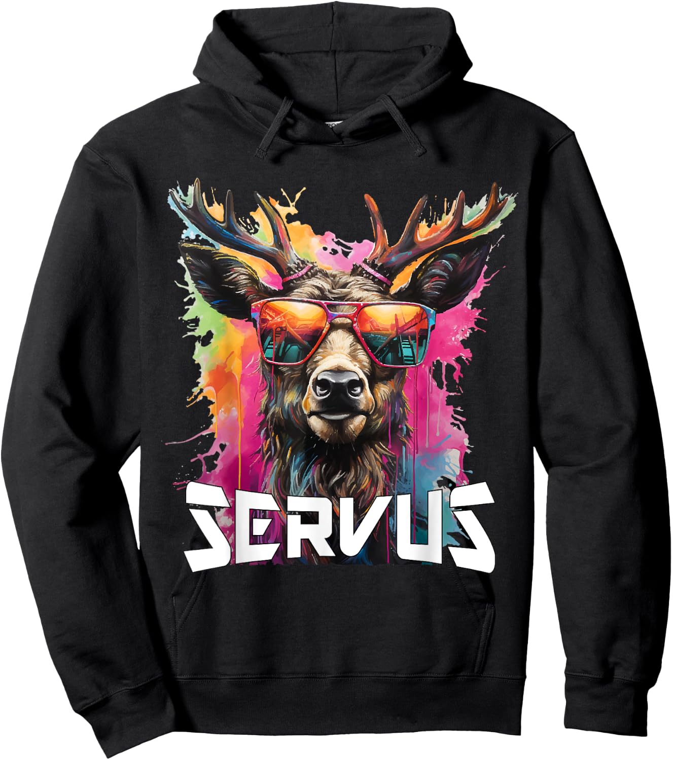 Servus Trachtenshirt Trachten Tracht Hirsch Tirol & Bayern Hoodie - Hoodie | Black
