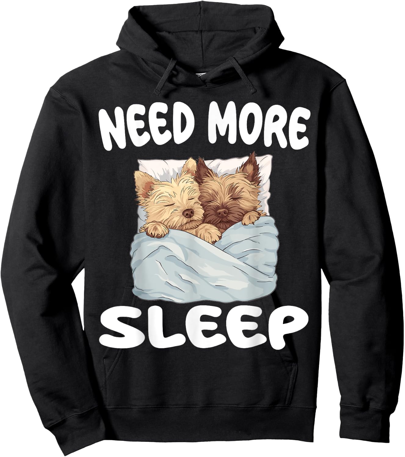 Cute Cairn Terrier Need More Sleep Pajamas Nightgown Hoodie - Hoodie | Black