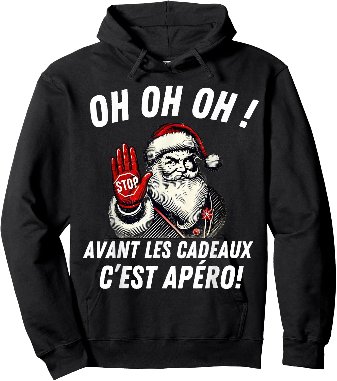Merry Christmas 2024 Santa Claus Apero Gift Clothing Christmas Man , Black, S Hoodie - Hoodie | Black