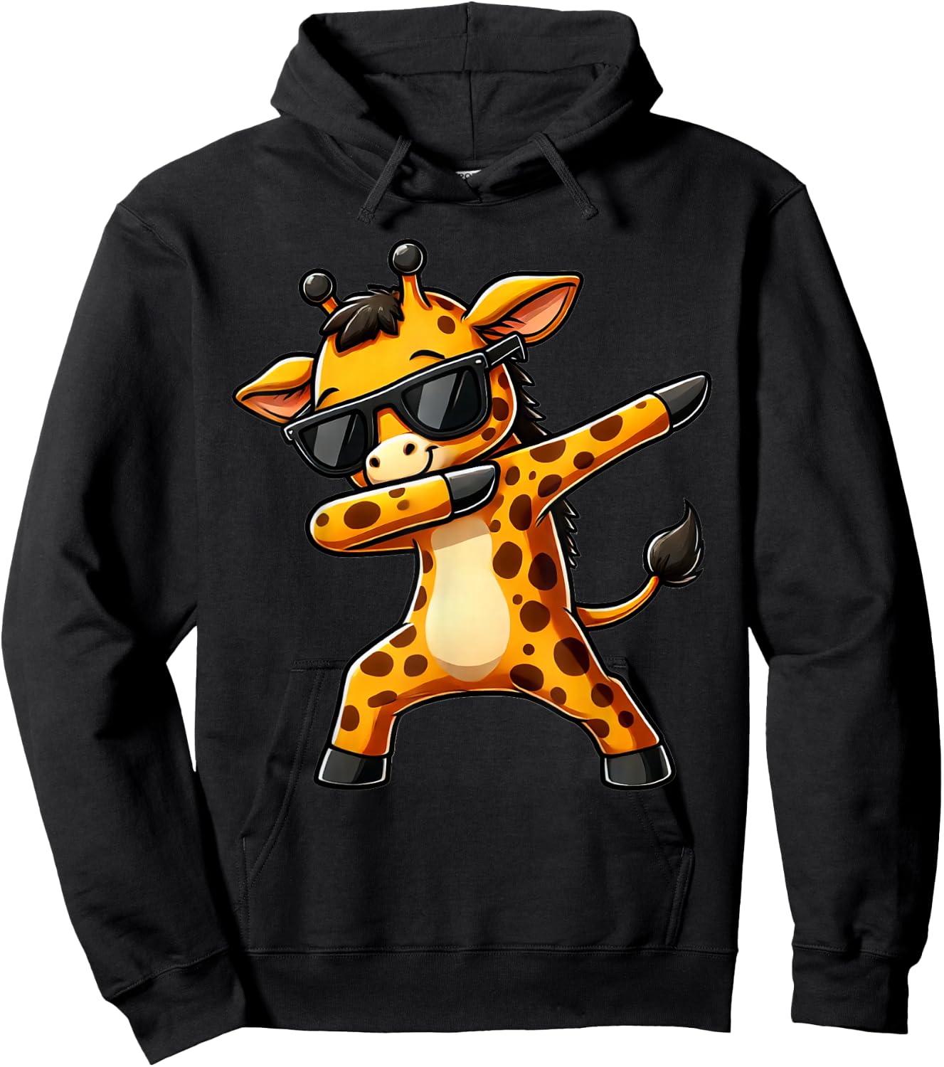 Dabbing Yellow Giraffe Funny Dabben Motif with Giraffe , black Hoodie - Hoodie | Black