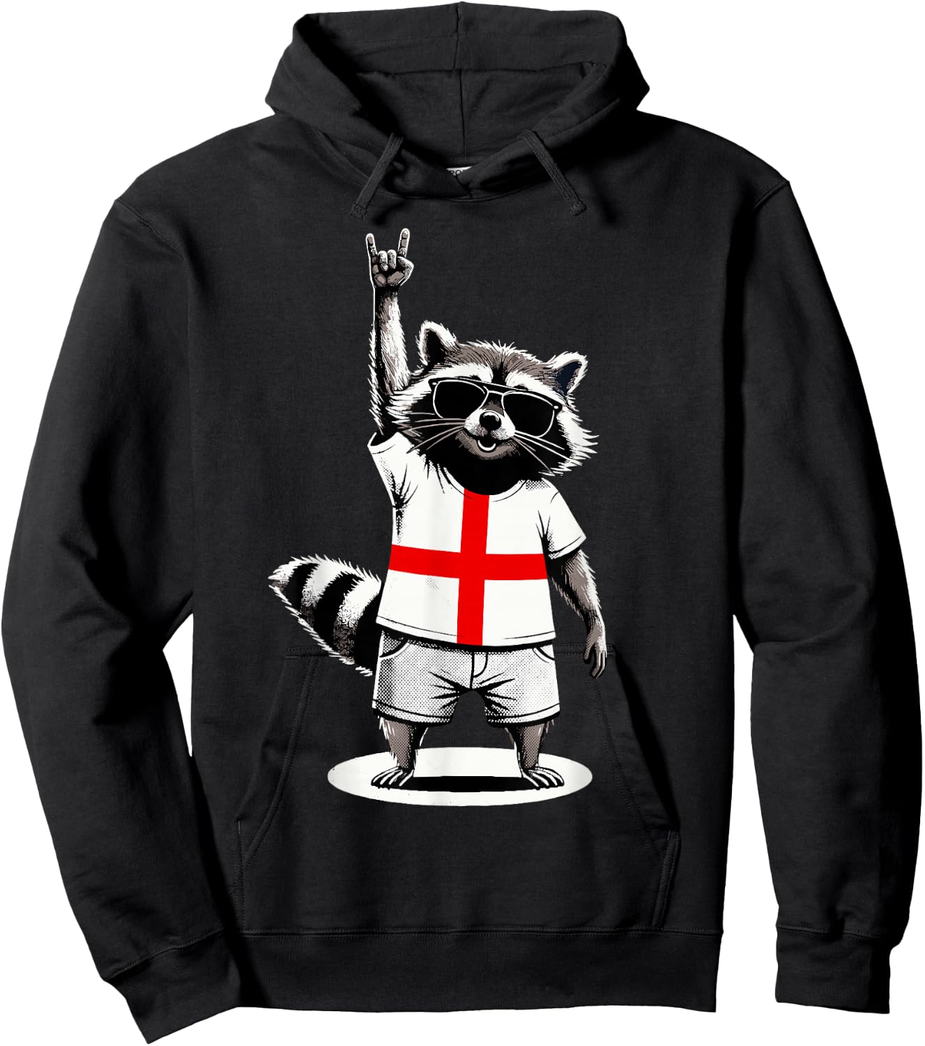 Englische Flagge Waschbär Lustig England Hoodie - Hoodie | Black