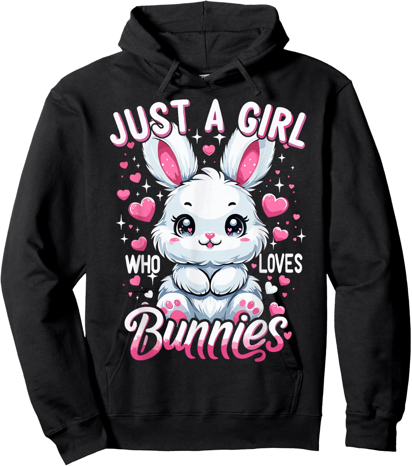 Just a girl who loves rabbits Hoodie - Hoodie | Black