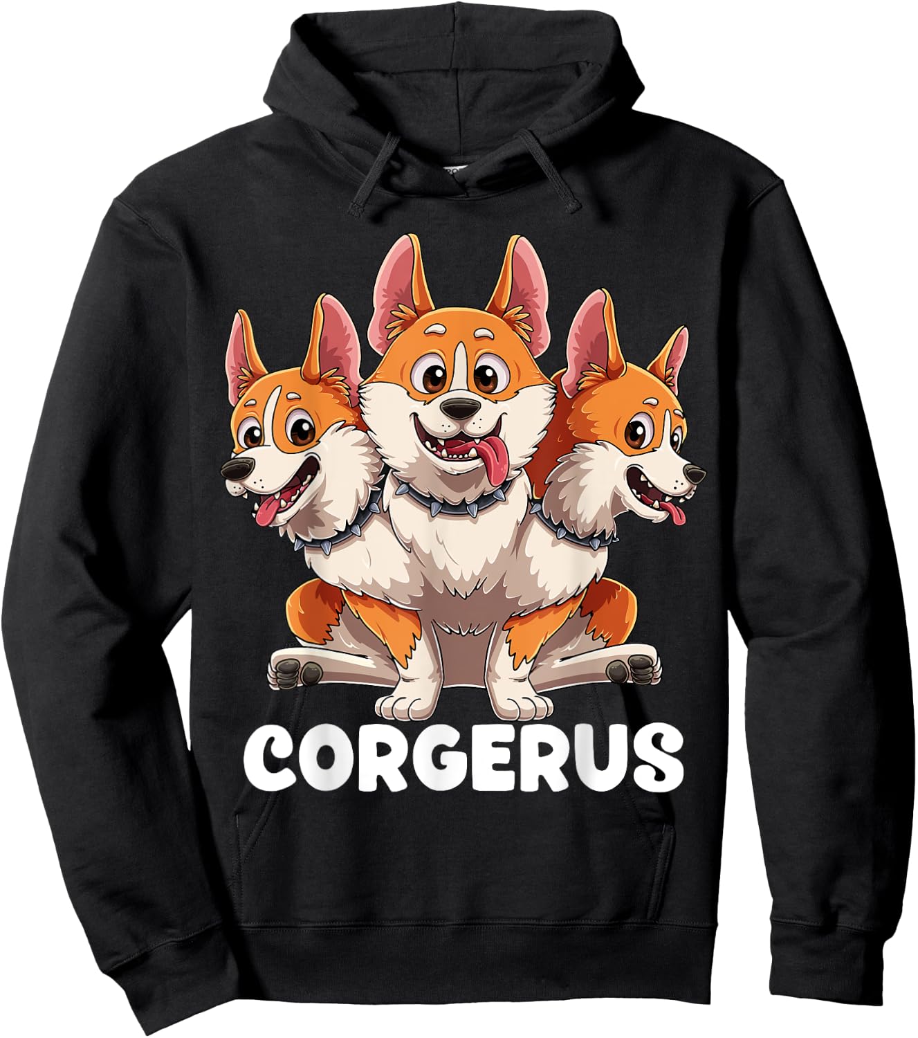 Corgerus Three Headed Corgi Dog Funny Greek Mythology Women Kids Hoodie - Hoodie | Black
