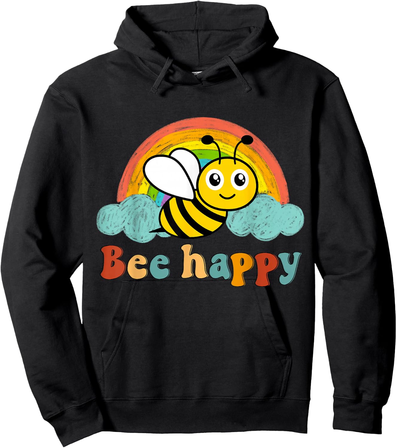 Bee Happy Funny Motif with Cute Bee Queen , black, s Hoodie - Hoodie | Black