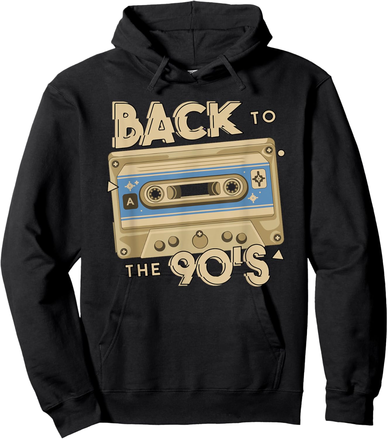 Men's Women's Kids Vintage Retro Back To 90's Graphic Design Hoodie - Hoodie | Black