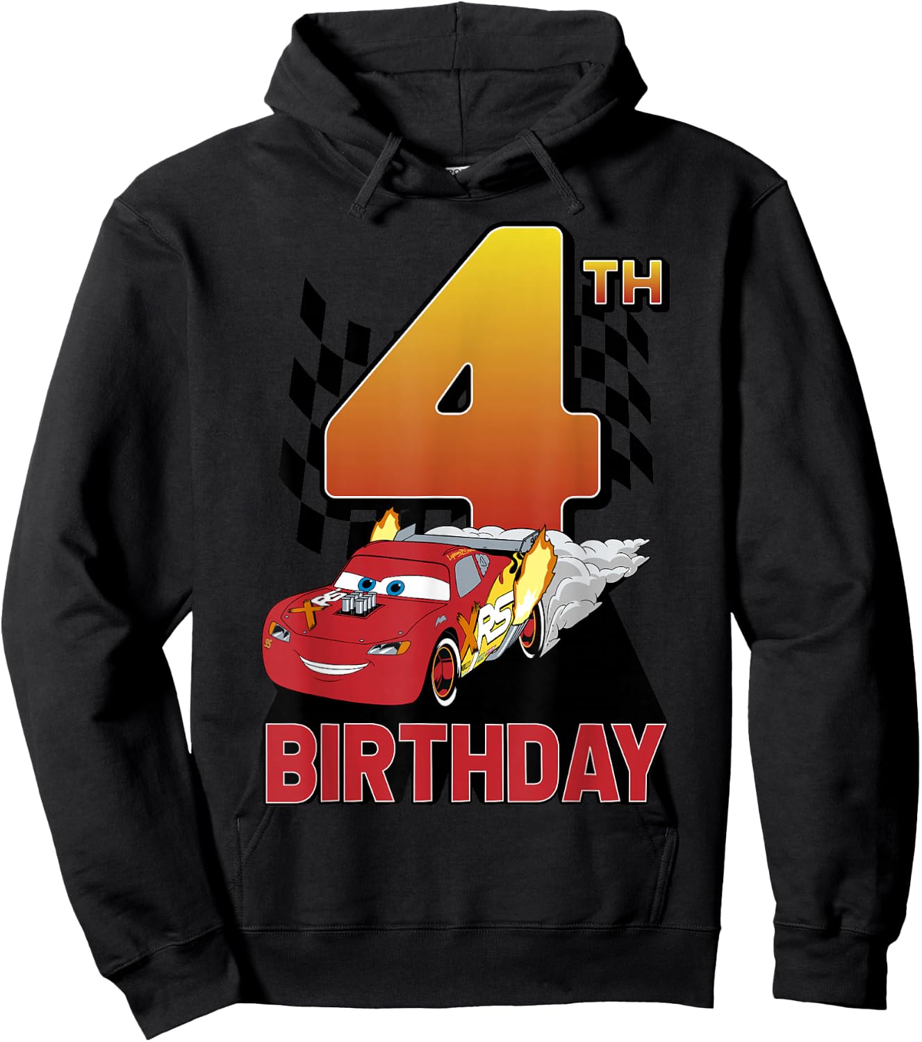 Disney Pixar Cars Lightning McQueen's Fourth Birthday Hoodie - Hoodie | Black