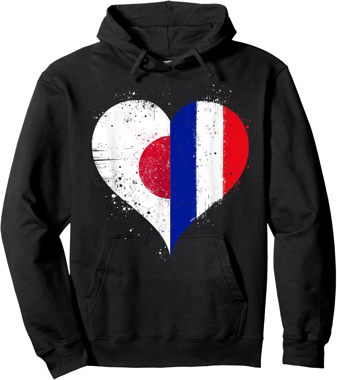 Flag Japan France Great for Proud Japanese French Hoodie - Hoodie | Black