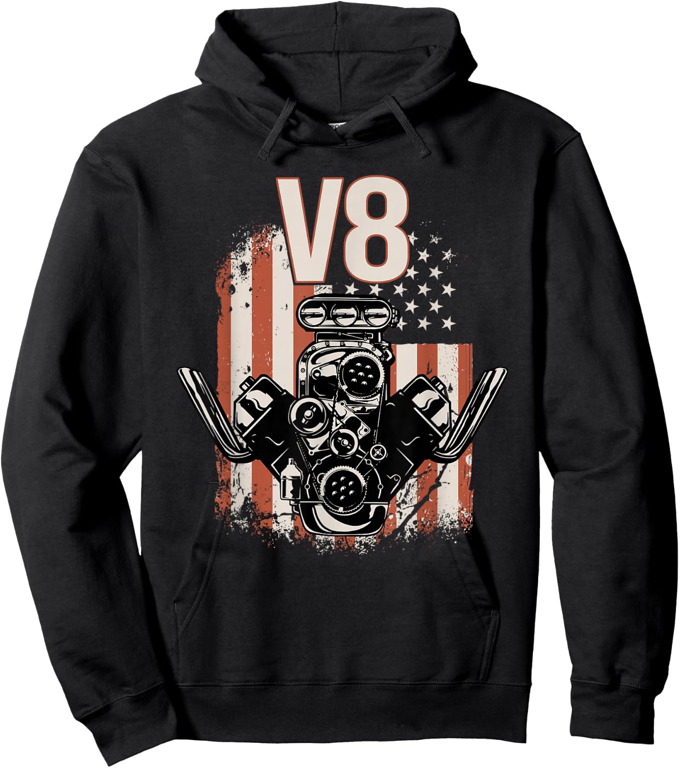 V8 American Muscle Car , black Hoodie - Hoodie | Black