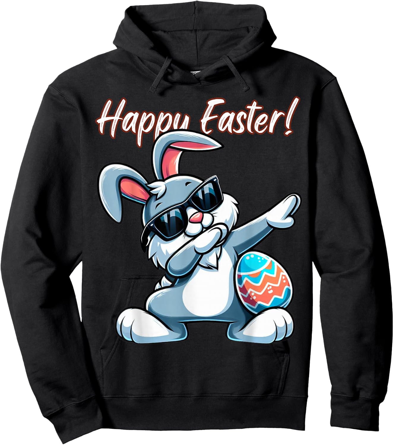 Dabbing Rabbit Easter Eggs Dab Boys Girls Kids Bunny Hoodie - Hoodie | Black