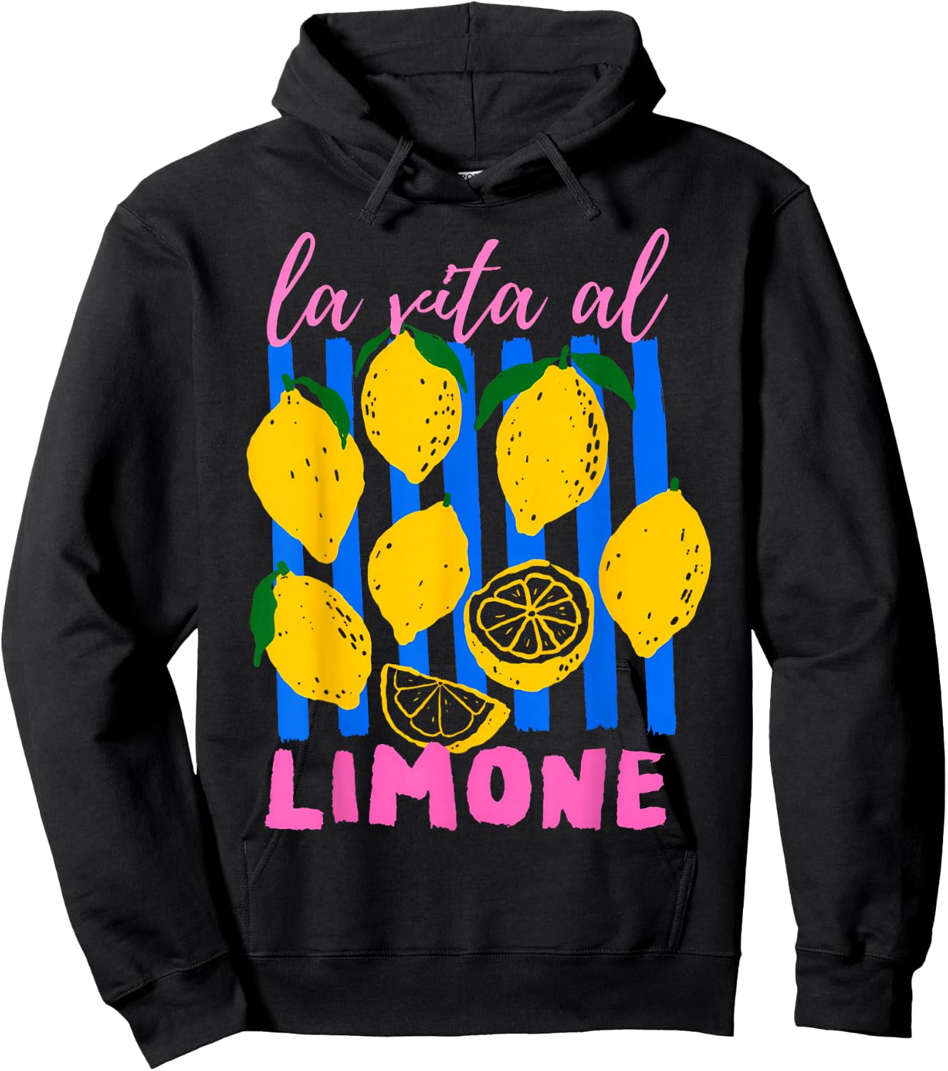 La Vita al Limone Funny Italian Lemon Fruit Summer Aesthetic Hoodie - Hoodie | Black