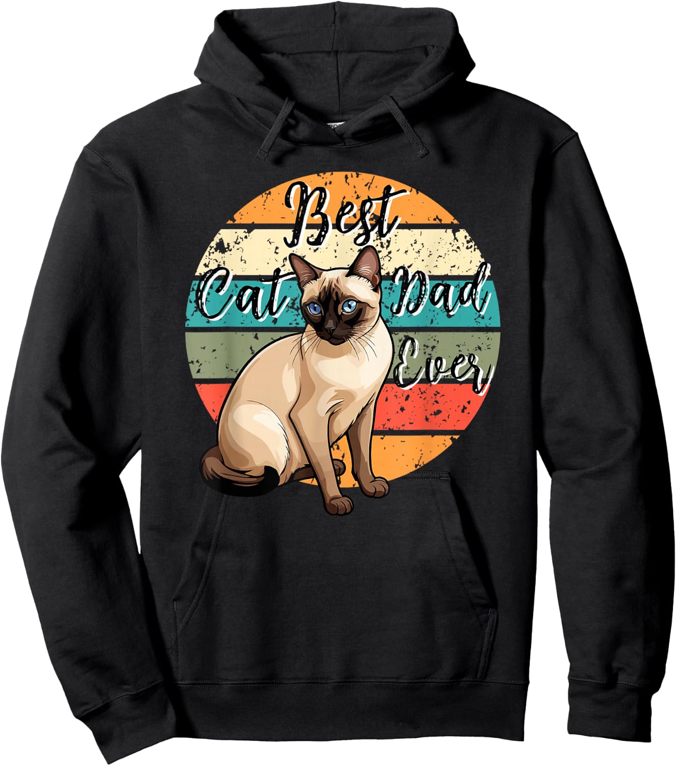 Best Cat Dad Ever Siamese Dad Siamese Cat Owner Hoodie - Hoodie | Black