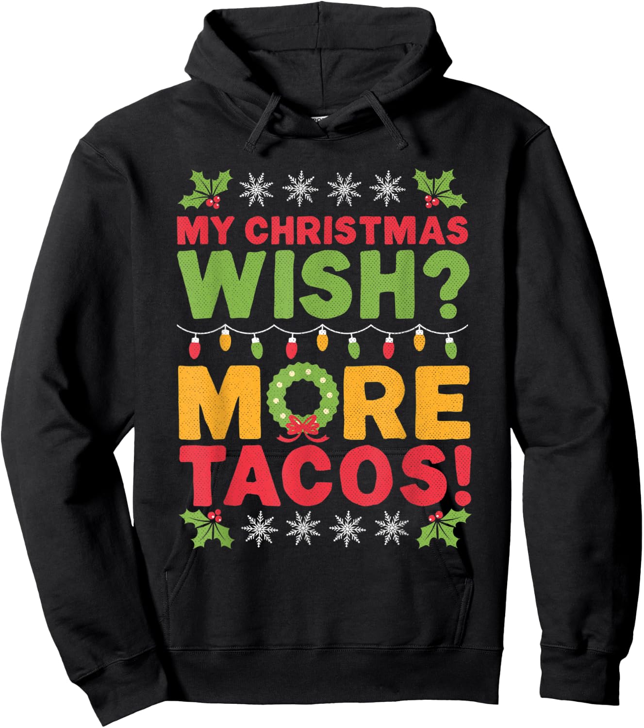 Tacos Ugly Christmas Hoodie - Hoodie | Black