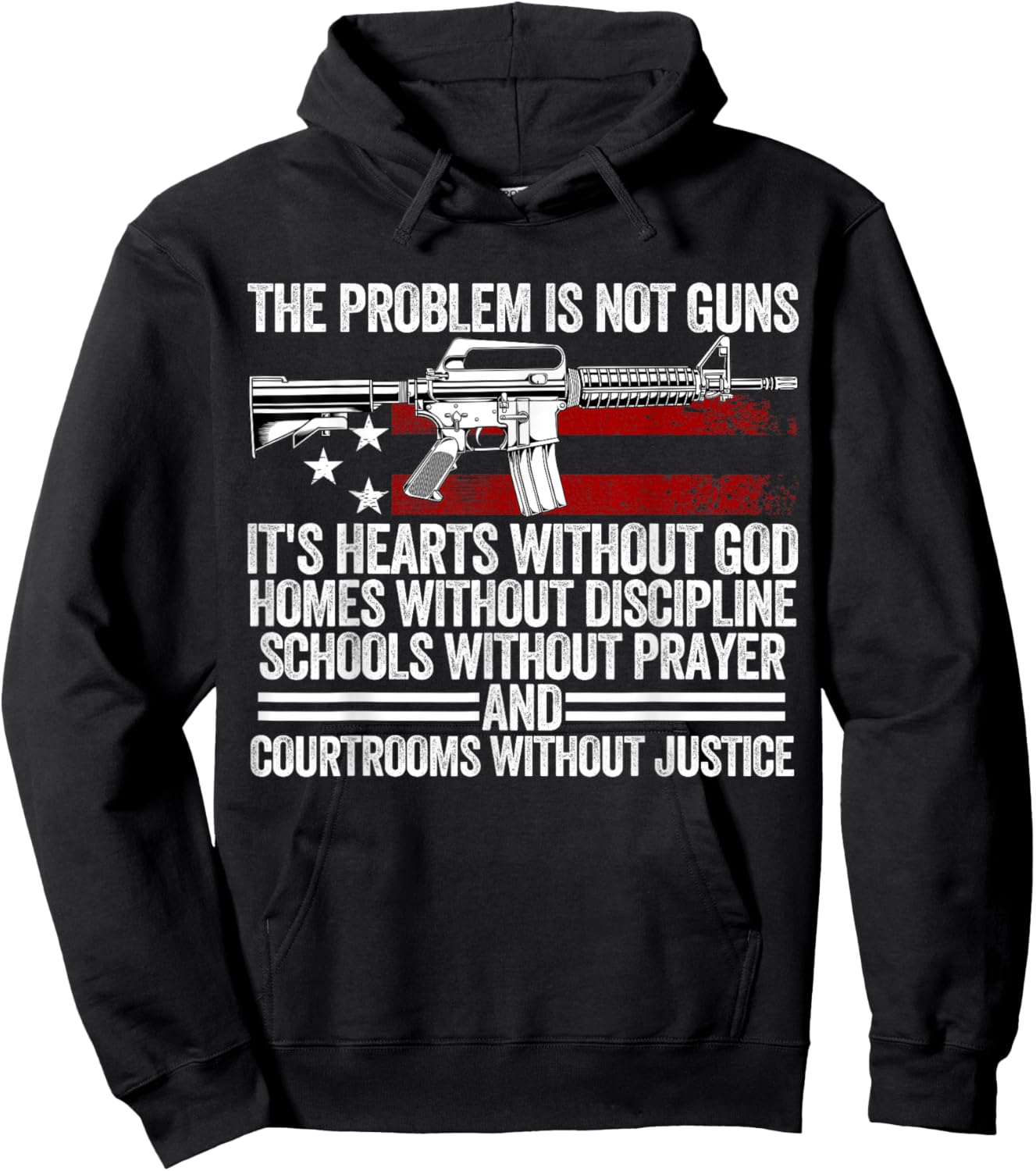 Funny The Problem is Not Guns It's Hearts Without God Hoodie - Hoodie | Black