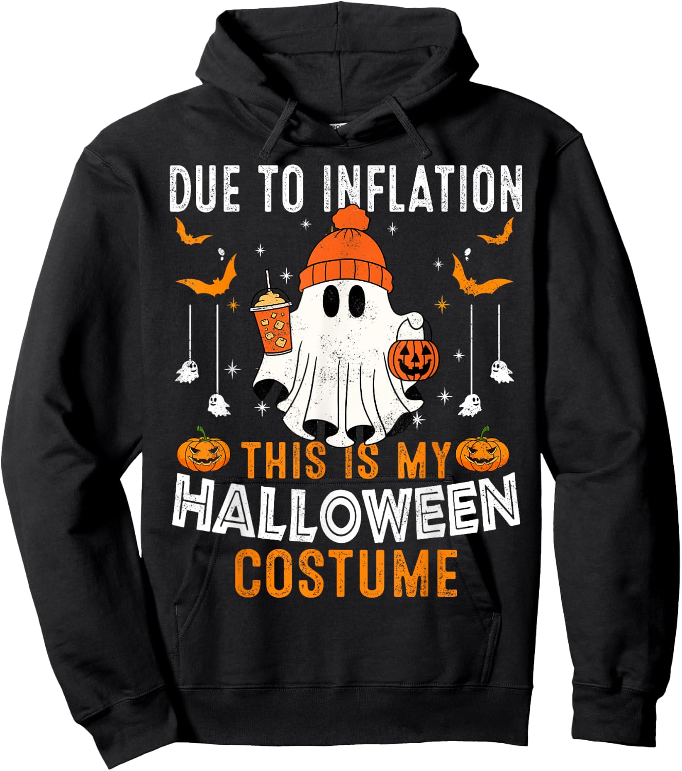Due To Inflation This Is My Halloween Costume Funny Pumpkins Hoodie - Hoodie | Black