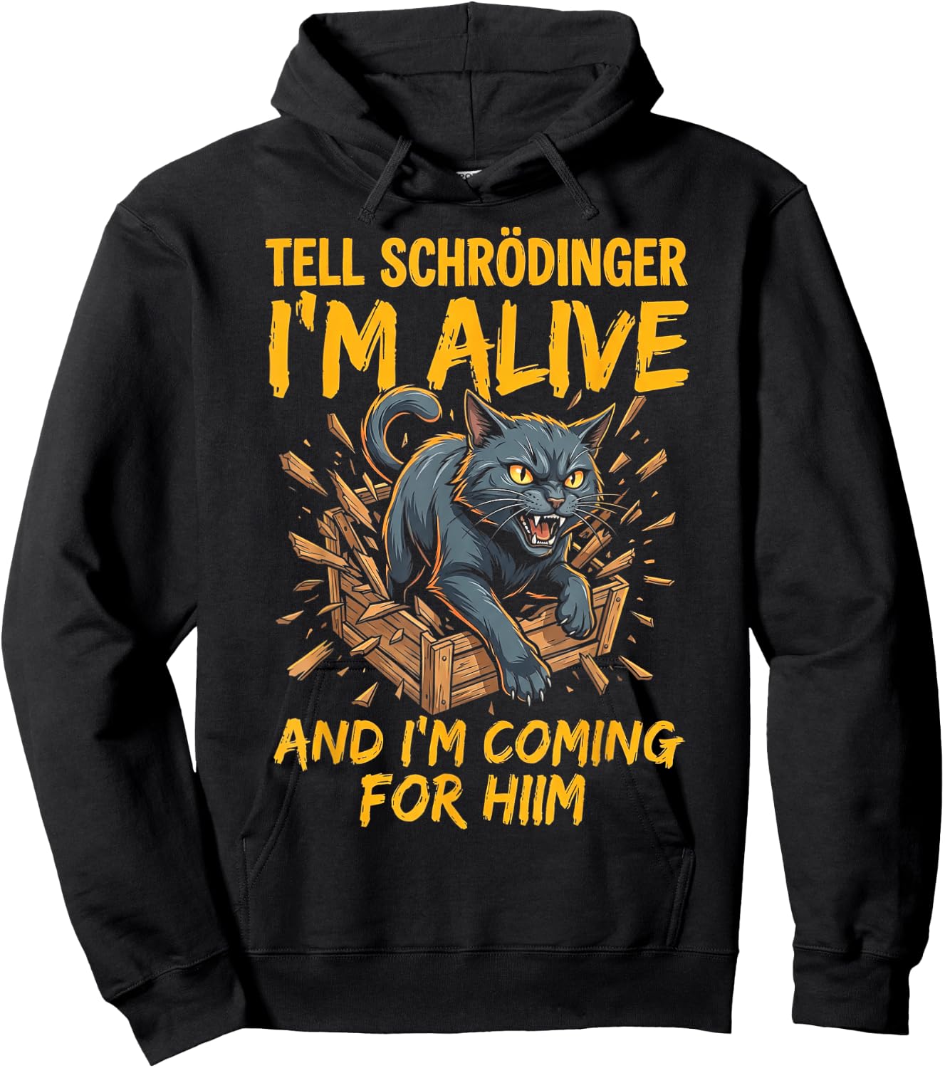 Funny Tell Schrodinger I'm Alive and I'm Coming Hoodie - Hoodie | Black