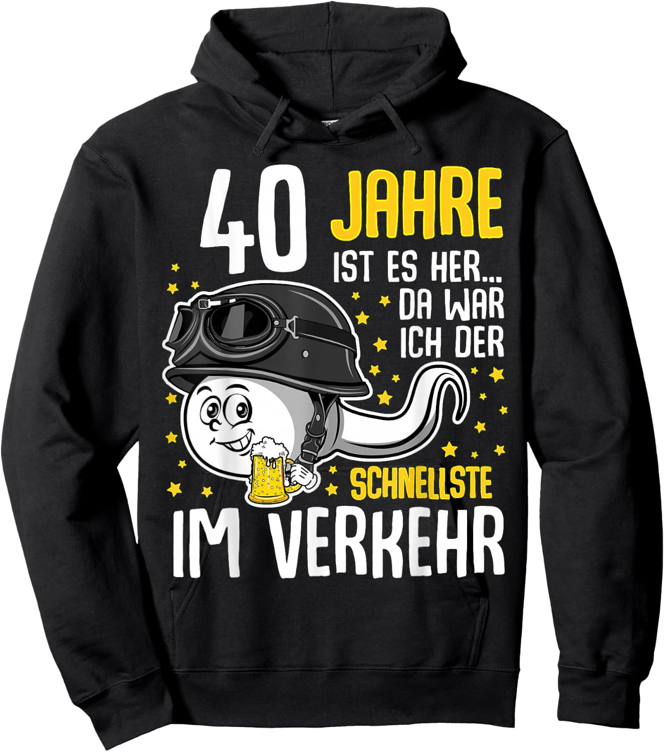 Men's 40 Years Ago The Fastest in Traffic 40th Birthday Man , black Hoodie - Hoodie | Black