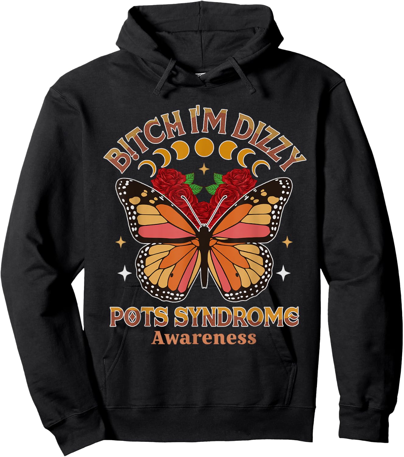 POTS Warrior Btch I'm Dizzy POTS Syndrome Awareness Hoodie - Hoodie | Black