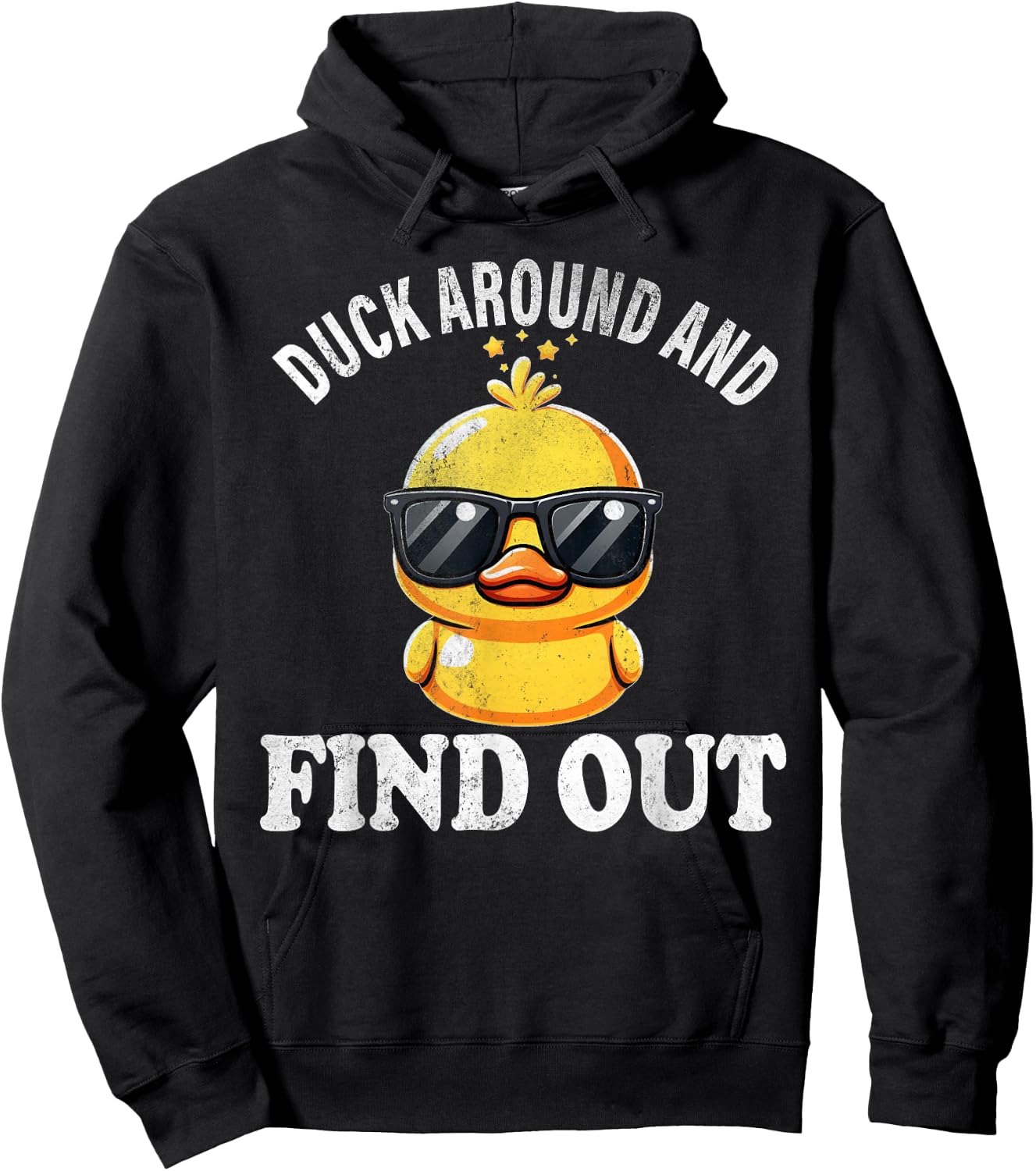 Duck Around and Find Out Funny Graphic Men Duck Lovers Hoodie - Hoodie | Black
