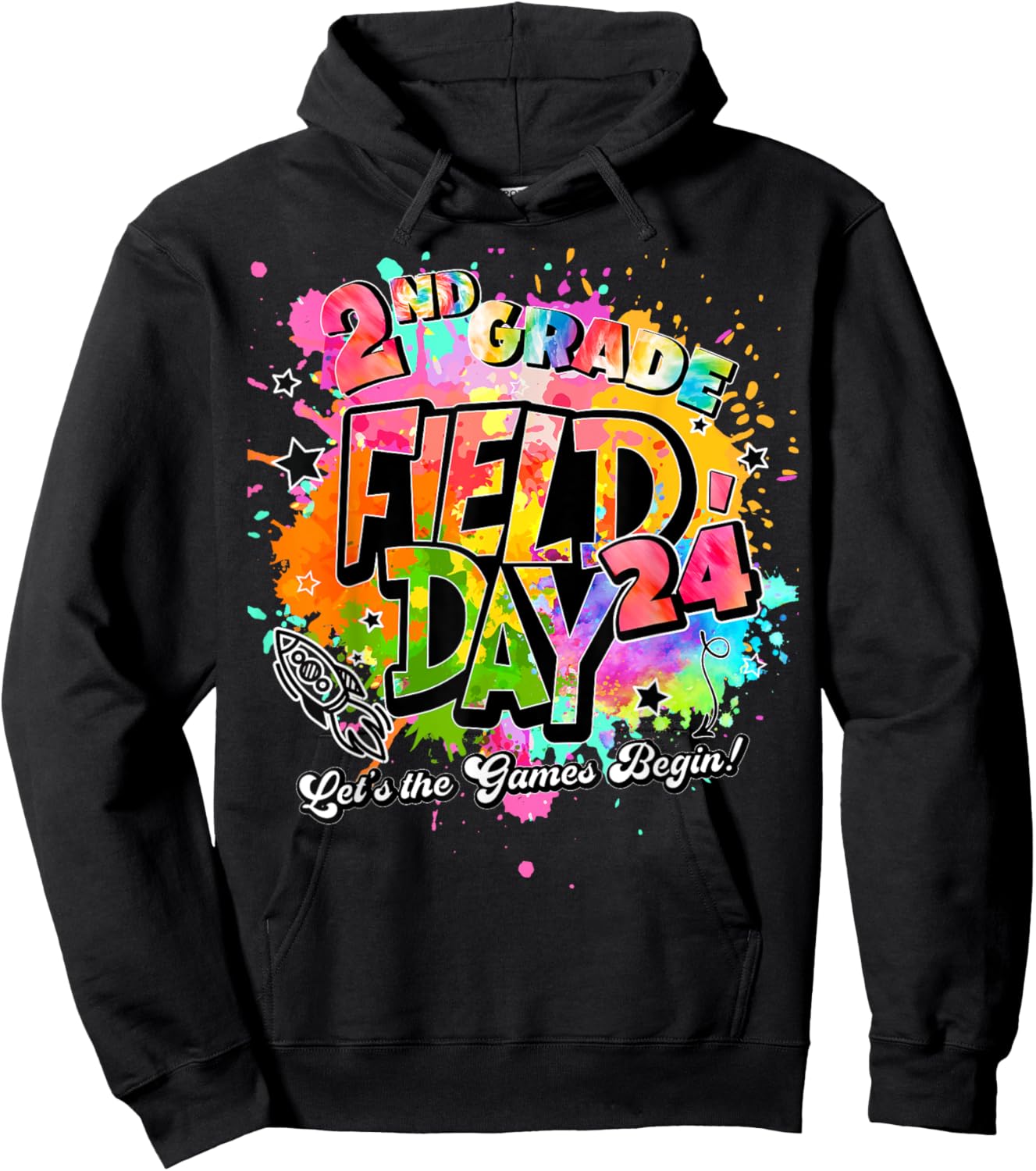 2nd Grade Field Day 2024 Let The Games Begin Kids Teachers Hoodie - Hoodie | Black