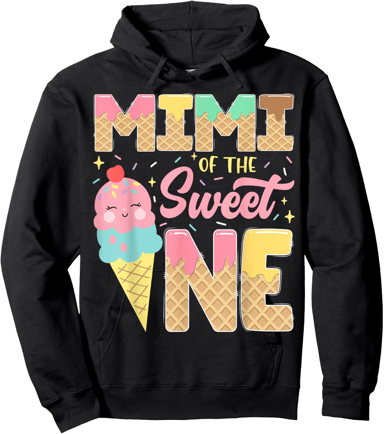 Mimi Of The Sweet One 1St Birthday Ice Cream Lover Hoodie - Hoodie | Black