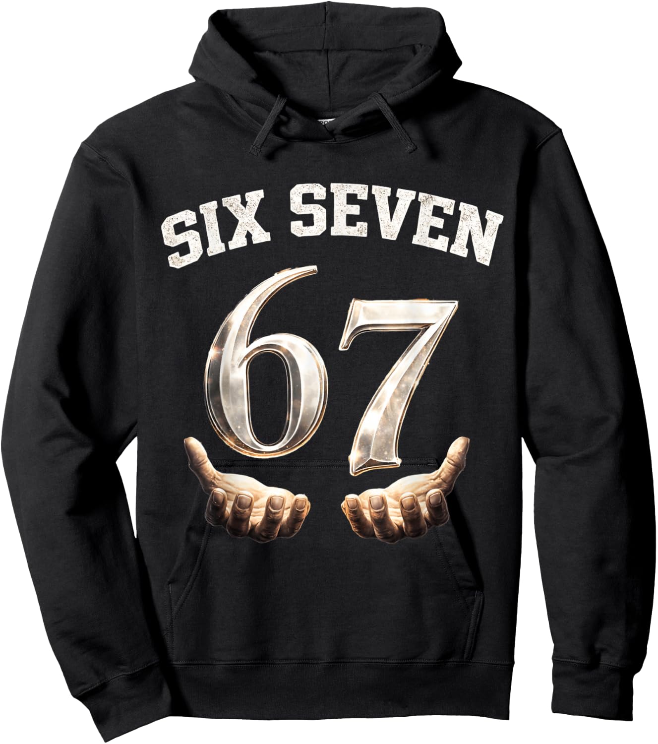 Six Seven 67 Meme Lustiges Zahlen Design Für Kinder Teenager Hoodie - Hoodie | Black