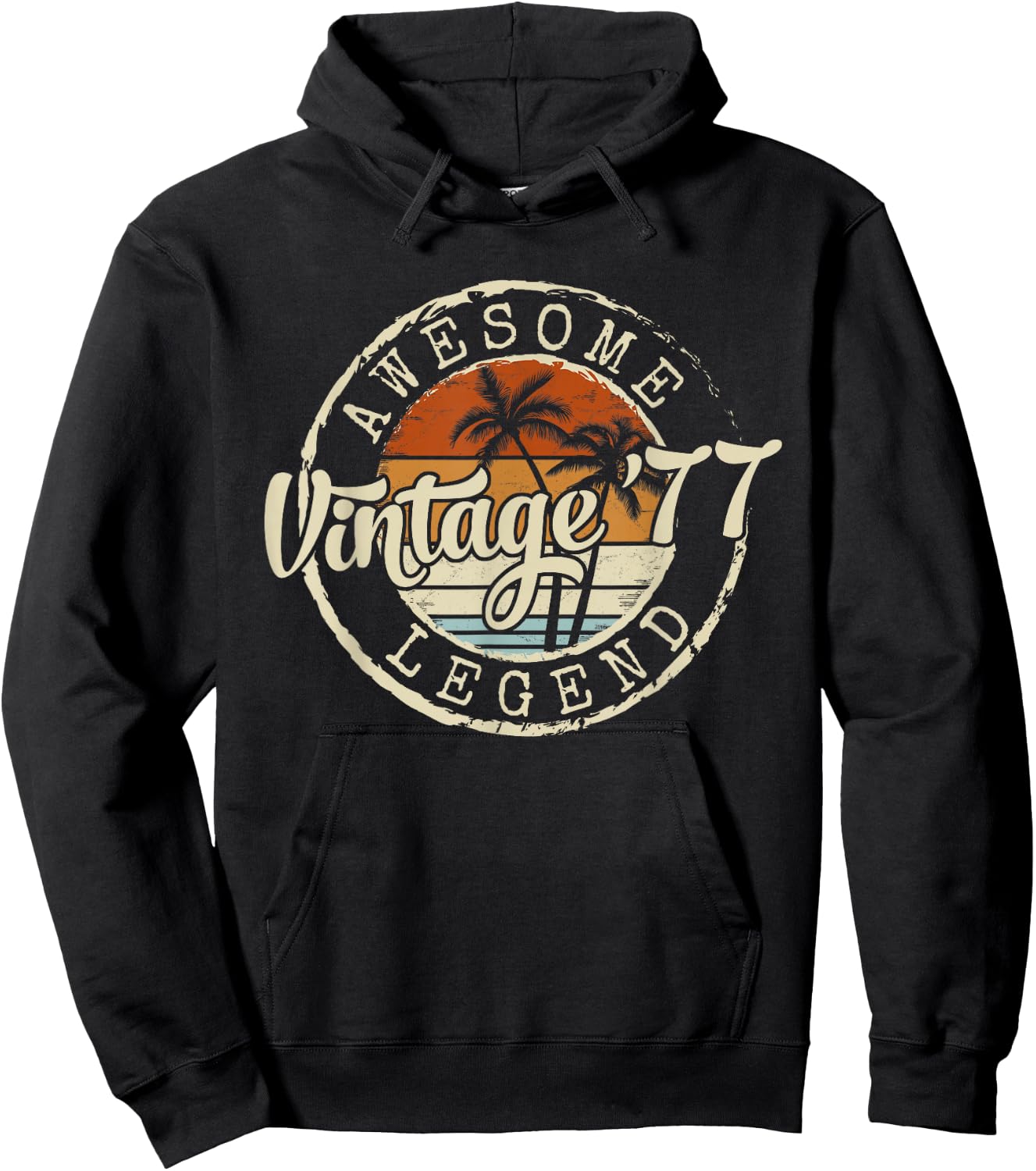 Vintage 1977 49yr 49th Birthday Gifts 49 Years Old Hoodie - Hoodie | Black
